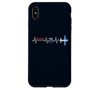 Born to Fly Flying Airplane Heartbeat EKG pour Aviation Pilote Coque pour iPhone XS Max
