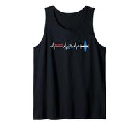 Born to Fly Flying Airplane Heartbeat EKG pour Aviation Pilote Débardeur