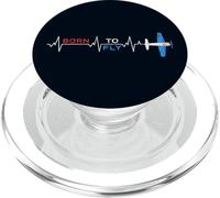 Born to Fly Flying Airplane Heartbeat EKG pour Aviation Pilote PopSockets PopGrip pour MagSafe