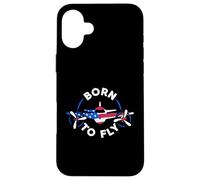 Born to Fly USA Flag Avion 4th of July Pilot Coque pour iPhone 16 Plus