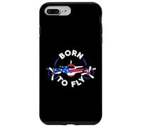 Born to Fly USA Flag Avion 4th of July Pilot Coque pour iPhone 7 Plus/8 Plus