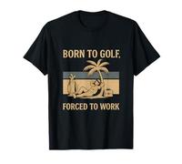 Born to Golf Forced to Work Jeu de Mots de Golf Vintage T-Shirt