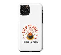 Born to Grill Forced to Work Retro Dad BBQ Humour Coque pour iPhone 11 Pro