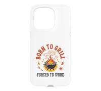 Born to Grill Forced to Work Retro Dad BBQ Humour Coque pour iPhone 15 Pro