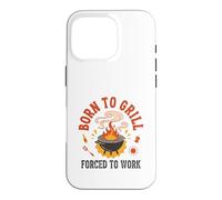 Born to Grill Forced to Work Retro Dad BBQ Humour Coque pour iPhone 16 Pro