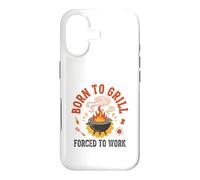 Born to Grill Forced to Work Retro Dad BBQ Humour Coque pour iPhone 17