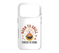 Born to Grill Forced to Work Retro Dad BBQ Humour Coque pour iPhone 17 Pro
