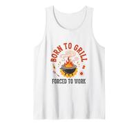 Born to Grill Forced to Work Retro Dad BBQ Humour Débardeur