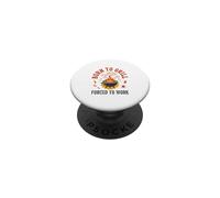 Born to Grill Forced to Work Retro Dad BBQ Humour PopSockets PopGrip Adhésif