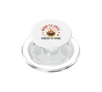Born to Grill Forced to Work Retro Dad BBQ Humour PopSockets PopGrip pour MagSafe