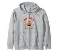 Born to Grill Forced to Work Retro Dad BBQ Humour Sweat à Capuche
