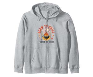 Born to Grill Forced to Work Retro Dad BBQ Humour Sweat à Capuche