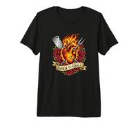 Born to Grill Tatouage Traditionnel Pitmaster BBQ Amusant T-Shirt Haut de Gamme