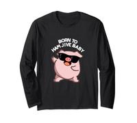 Born to Ham Jive Baby Jeu de Mots Amusant en Forme de Cochon Manche Longue