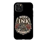 Born to Ink Needle and Soul Machine à tatouer Motif Roses Rouges Coque pour iPhone 11 Pro