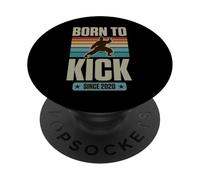 Born to Kick Since 2020 Thème Karaté Anniversaire Garçon Année de Naissance PopSockets PopGrip Adhésif
