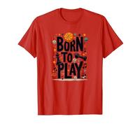 Born to Play : Typographie de Sports et de Jeux ludiques T-Shirt, Homme, Rouge, M