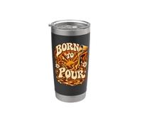 Born To Pour de menuisier d’art en résine époxy Gobelet isotherme en acier inoxydable double paroi