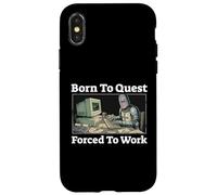 Born to Quest est forcé de Travailler | Funny Knight Gaming Coque pour iPhone X/XS