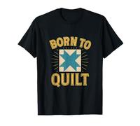 Born to Quilt Marquee Vintage Patchwork Graphic T-Shirt
