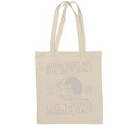 Born to Race Get Fast Or Get Lost Shut Up and Race Sac fourre-tout en coton naturel Blanc