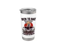 Born To Race Pour Les Pilotes De Course Et Les Courses Gobelet isotherme en acier inoxydable double paroi