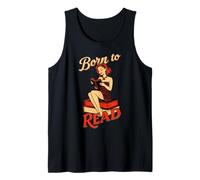 Born to Read Retro des années 50 Pin Up Bookworm Reading Débardeur