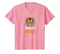 Born to Roar : Fierce Tiger Spirit for Adventurers T-Shirt, Enfant, Rose, 3 Ans