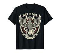 Born to Rock and Roll Eagle Guitare Vintage Rock Music T-Shirt