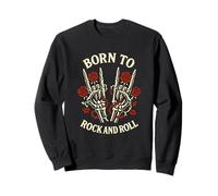 Born to Rock Lets Rock Vintage Retro Rock & Roll Rock Concert Sweatshirt