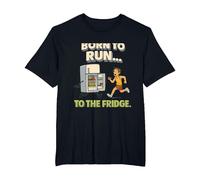 Born to Run to The Fridge Running Marathon Humour T-Shirt, Homme Grandes Tailles, Noir, 5X Tall