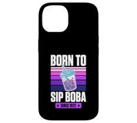 Born to Sip Boba Since 1972 Bubble Tea Thème Anniversaire Année Coque pour iPhone 14