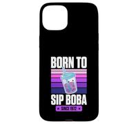 Born to Sip Boba Since 1972 Bubble Tea Thème Anniversaire Année Coque pour iPhone 15 Plus