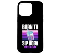 Born to Sip Boba Since 1972 Bubble Tea Thème Anniversaire Année Coque pour iPhone 15 Pro Max