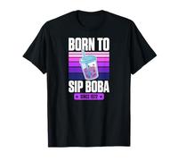 Born to Sip Boba Since 1972 Bubble Tea Thème Anniversaire Année T-Shirt