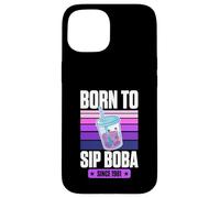Born to Sip Boba Since 1981 Bubble Tea Thème Anniversaire Année Coque pour iPhone 15