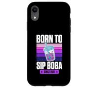 Born to Sip Boba Since 1981 Bubble Tea Thème Anniversaire Année Coque pour iPhone XR