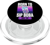 Born to Sip Boba Since 1981 Bubble Tea Thème Anniversaire Année PopSockets PopGrip pour MagSafe