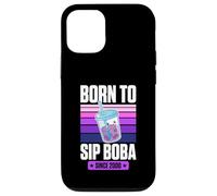 Born to Sip Boba Since 2000 Bubble Tea Thème Anniversaire Année Coque pour iPhone 12/12 Pro