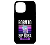 Born to Sip Boba Since 2000 Bubble Tea Thème Anniversaire Année Coque pour iPhone 13 Pro Max