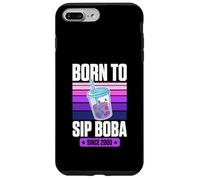 Born to Sip Boba Since 2000 Bubble Tea Thème Anniversaire Année Coque pour iPhone 7 Plus/8 Plus