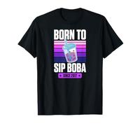 Born to Sip Boba Since 2017 Bubble Tea Anniversaire Année T-Shirt