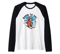 Born to Ski Kids Citation de Ski pour bébé Skieur garçons Filles Manche Raglan