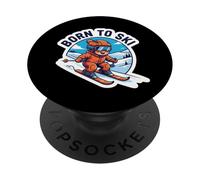Born to Ski Kids Citation de Ski pour bébé Skieur garçons Filles PopSockets PopGrip Adhésif
