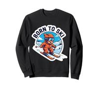 Born to Ski Kids Citation de Ski pour bébé Skieur garçons Filles Sweatshirt
