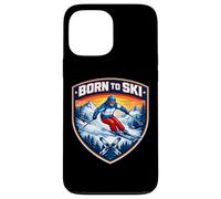 Born to Ski Lover Skier Citation Winter Mountain Coque pour iPhone 13 Pro Max