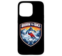 Born to Ski Lover Skier Citation Winter Mountain Coque pour iPhone 15 Pro Max