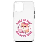 Born to Slay Forced to Work Funny Hamster Viral Meme Women Coque pour iPhone 12/12 Pro