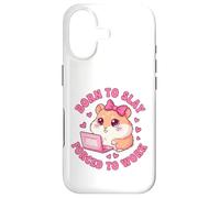 Born to Slay Forced to Work Funny Hamster Viral Meme Women Coque pour iPhone 17
