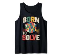 Born to Solve Puzzle Cube Design, Art rétro du Speed Cubing Débardeur